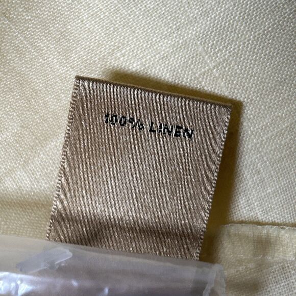 Gold Label Investments Women’s 18 Yellow Linen Button Down Roll Tab Collar Shirt - Picture 8 of 8